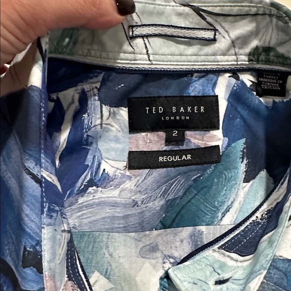 Ted Baker Abstract Blue and Green Shirt - Picture 4 of 5